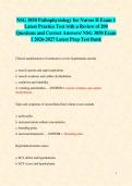NSG 3850 Pathophysiology for Nurses II Exam 1 Latest Practice Test with a Review of 200 Questions and Correct Answers&sol; NSG 3850 Exam 1 2026-2027 Latest Prep Test Bank