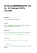 NCSSM EXAM SCRIPT FINAL PAPER 2026&NewLine;FULL QUESTIONS AND VERIFIED&NewLine;SOLUTIONS&NewLine;