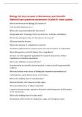 Biology 101 Key Concepts in Biochemistry and Scientific&NewLine;Method Exam questions and answers Graded A&plus; latest update&NewLine;Who is the instructor for Biology 101 Section 9&quest;&NewLine;Prof&period; Anne M&period; Matthews&comma; M&period;S&period;&NewLine;What is the required textbook for the course&quest;&NewLine;Biology Now 