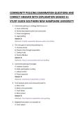COMMUNITY POLICING EXAMINATION QUESTIONS AND &NewLine;CORRECT ANSWER WITH EXPLANATION GRADED A&plus; &NewLine;STUDY GUIDE