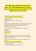 NSG 3850 Exam 2 2026-2027 Latest Prep Test Bank &sol; NSG 3850 Pathophysiology for Nurses II Exam 2 Latest Practice Test with a Review of 230 Questions and Correct Answers