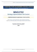 MNG3702 Strategy Implementation and Control Comprehensive Exam Notes 2026&NewLine;