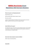 NBREA Real Estate Exam &ndash; Questions and Correct Answers Study Guide