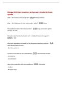 biology 1010 Exam questions and answers Graded A&plus; latest&NewLine;update&NewLine;what is the function of the rough ER&quest; -Protein protection&NewLine;what is the folded part of inner mitochondria called&quest; -Cristae&NewLine;What is the function of the mitochondria&quest; -Energy conversion &lpar;powe