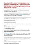 Taco Bell Shift Leader Test Questions and Answers Updated 2026 &vert; Complete Practice Test Bank with Verified Solutions for Hiring Assessment Success
