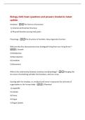 Biology 2401 Exam questions and answers Graded A&plus; latest&NewLine;update&NewLine;Anatomy -The Science of structure&period;&NewLine;1&rpar; Internal and External Structure&NewLine;2&rpar; Physical Reaction among body parts&NewLine;Physiology -The Structure of function&period; How organisms function&period;&NewLine;What are the f