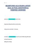 HEARTCODE ACLS EXAM &vert;LATEST&NewLine;2026 ACTUAL QUESTIONS &&NewLine;VERIFIED ANSWERS