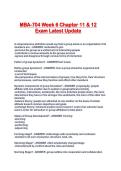 MBA-704 Week 6 Chapter 11 & 12 Exam Latest Update