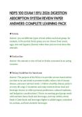 NDFS 100 EXAM 1 BYU 2026 DIGESTION&NewLine;ABSORPTION SYSTEM REVIEW PAPER&NewLine;ANSWERS COMPLETE LEARNING PACK