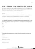 NURS 6550 Final Exam 2 Questions and Answers