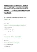 NDFS 100 EXAM 1 BYU 2026 ENERGY&NewLine;BALANCE METABOLISM CONCEPTS&NewLine;REVIEW QUESTIONS ANSWERS EXPERT&NewLine;SUMMARY