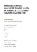 NDFS 100 EXAM 1 BYU 2026&NewLine;MACRONUTRIENTS CARBOHYDRATES&NewLine;PROTEINS FATS MODULE QUESTIONS&NewLine;SOLUTIONS STRUCTURED SCRIPT