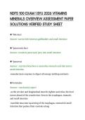 NDFS 100 EXAM 1 BYU 2026 VITAMINS&NewLine;MINERALS OVERVIEW ASSESSMENT PAPER&NewLine;SOLUTIONS VERIFIED STUDY SHEET