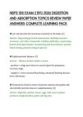 NDFS 100 EXAM 2 BYU 2026 DIGESTION&NewLine;AND ABSORPTION TOPICS REVIEW PAPER&NewLine;ANSWERS COMPLETE LEARNING PACK&NewLine;