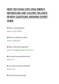 NDFS 100 EXAM 2 BYU 2026 ENERGY&NewLine;METABOLISM AND CALORIC BALANCE&NewLine;REVIEW QUESTIONS ANSWERS EXPERT&NewLine;GUIDE