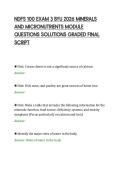 NDFS 100 EXAM 3 BYU 2026 MINERALS&NewLine;AND MICRONUTRIENTS MODULE&NewLine;QUESTIONS SOLUTIONS GRADED FINAL&NewLine;SCRIPT