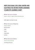 NDFS 100 EXAM 3 BYU 2026 WATER AND&NewLine;ELECTROLYTES REVIEW PAPER ANSWERS&NewLine;COMPLETE LEARNING SHEET