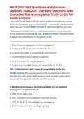 NAFI CFEI Test Questions and Answers Updated 2026&sol;2027 &vert; Verified Solutions with Complete Fire Investigation Study Guide for Exam Success