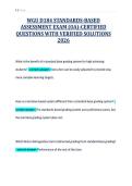WGU D184 STANDARDS-BASED&NewLine;ASSESSMENT EXAM &lpar;OA&rpar;-CERTIFIED&NewLine;QUESTIONS WITH VERIFIED SOLUTIONS&NewLine;2026