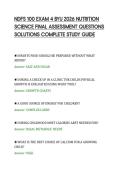NDFS 100 EXAM 4 BYU 2026 NUTRITION&NewLine;SCIENCE FINAL ASSESSMENT QUESTIONS&NewLine;SOLUTIONS COMPLETE STUDY GUIDE&NewLine;
