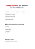 Taco Bell Shift Lead Exam Prep Questions and Answers
