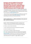 Portage Learning BIOD 171 Essential Microbiology Final Exam Test Bank Questions and Answers Updated 2026 &vert; Complete 200 Practice Questions with Verified Solutions and A&plus; Study Guide