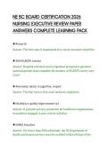 NE BC BOARD CERTIFICATION 2026&NewLine;NURSING EXECUTIVE REVIEW PAPER&NewLine;ANSWERS COMPLETE LEARNING PACK&NewLine;