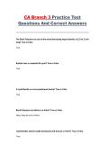 CA Branch 3 Practice Test Questions and Answers