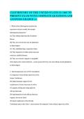 CLEP HISTORY OF THE UNITED STATES II&colon; 1865 TO &NewLine;PRESENT EXAM WITH COMPLETE QUESTIONS AND &NewLine;ANSWERS GRADED A&plus;