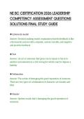 NE BC CERTIFICATION 2026 LEADERSHIP&NewLine;COMPETENCY ASSESSMENT QUESTIONS&NewLine;SOLUTIONS FINAL STUDY GUIDE&NewLine;