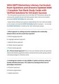 WGU D677 Elementary Literacy Curriculum Exam Questions and Answers Updated 2026 &vert; Complete Test Bank Study Guide with Verified Solutions for OA Exam Success
