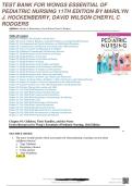 Wong&rsquo;s Essentials of Pediatric Nursing 11th Edition Hockenberry Test Bank&NewLine;&NewLine;