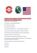 FLORIDA CIVICS LITERACY 2026 EXAM PAPER UPDATED QUESTIONS AND ANSWERS SURE A&period;pdf