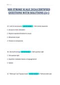 NIH STROKE SCALE 2026&vert;CERTIFIED&NewLine;QUESTIONS WITH SOLUTIONS &lpar;A&plus;&rpar;