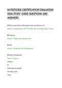 NJ PESTICIDE CERTIFICATION EVALUATION&NewLine;2026 STUDY GUIDE QUESTIONS AND&NewLine;ANSWERS&NewLine;