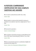 NJ PESTICIDE COMPREHENSIVE&NewLine;CERTIFICATION TEST 2026 COMPLETE&NewLine;QUESTIONS AND ANSWERS&NewLine;