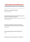 QAC Landscape and Maintenance Test Questions and Correct Answers
