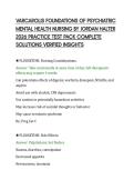 VARCAROLIS FOUNDATIONS OF PSYCHIATRIC&NewLine;MENTAL HEALTH NURSING BY JORDAN HALTER&NewLine;2026 PRACTICE TEST PACK COMPLETE&NewLine;SOLUTIONS VERIFIED INSIGHTS