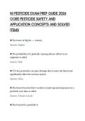 NJ PESTICIDE EXAM PREP GUIDE 2026&NewLine;CORE PESTICIDE SAFETY AND&NewLine;APPLICATION CONCEPTS AND SOLVED&NewLine;ITEMS&NewLine;