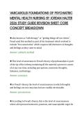 VARCAROLIS FOUNDATIONS OF PSYCHIATRIC&NewLine;MENTAL HEALTH NURSING BY JORDAN HALTER&NewLine;2026 STUDY GUIDE REVISION SHEET CORE&NewLine;CONCEPT BREAKDOWN