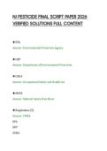 NJ PESTICIDE FINAL SCRIPT PAPER 2026&NewLine;VERIFIED SOLUTIONS FULL CONTENT&NewLine;