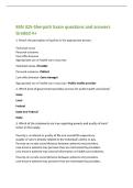 BSN 325-Sherpath Exam questions and answers&NewLine;Graded A&plus;&NewLine;1&period; Match the perception of quality to the appropriate person&period;&NewLine;Technical sense&NewLine;Personal outcome&NewLine;Cost-effectiveness&NewLine;Appropriate use of health care resources&NewLine;Technical sense--Provider&NewLine;Personal out