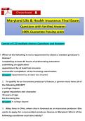 Maryland Life & Health Insurance Final Exam &lpar;2026&sol;2027&rpar; Questions with Verified Answers 100&percnt; Guarantee Passing score&NewLine;