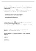 BU481 - Strategic Management Questions and Answers &vert; 2026 Update&NewLine;&vert; 100&percnt; Correct&period;&NewLine;What is Strategic Management&quest; -An ongoing process that evaluates and&NewLine;evolves a firm's direction by&colon; Assess&comma; Determine&comma; Reassess&comma; Evaluate&NewLine;- Assessing competitive e