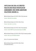 AHFI EXAM 168 2026 ACCREDITED &NewLine;HEALTHCARE FRAUD INVESTIGATOR &NewLine;ASSESSMENT TEST PAPER QUESTIONS &NewLine;SOLUTIONS GRADED A&plus;