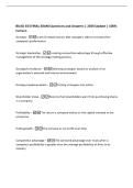 BUAD 453 FINAL EXAM Questions and Answers &vert; 2026 Update &vert; 100&percnt;&NewLine;Correct&period;&NewLine;Strategy -a set of related actions that managers take to increase their&NewLine;company's performance&NewLine;Strategic leadership -creating competitive advantage through effective&NewLine;manage