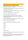 MIDWIFERY ANATOMY AND PHYSIOLOGY YEAR 1 FINAL EXAM QUESTIONS AND ANSWERS SURE