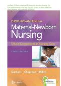 Test Bank For Davis Advantage for Maternal-Newborn Nursing&colon; Critical Components of Nursing Care&comma; 4th Edition By Roberta Durham&semi; Linda Chapman&semi; Connie Miller &vert; ISBN&colon; 9781719645737  &vert; Chapter 1-19 &vert; All Chapters &vert;  Complete Questions and Answers A&plus;