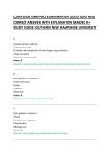COMPUTER GRAPHICS EXAMINATION QUESTIONS AND &NewLine;CORRECT ANSWER WITH EXPLANATION GRADED A&plus; &NewLine;STUDY GUIDE