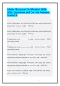Adobe Illustrator Certificate Test Latest 2026-2027&period; Questions and Correct Answers&period; Graded A